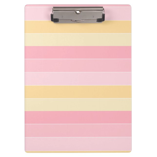 Pastel Colours Pink Vanilla Yellow White Trendy Clipboard (Front)