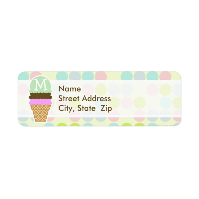 Pastel Colours, Polka Dot; Ice Cream Cone (Front)