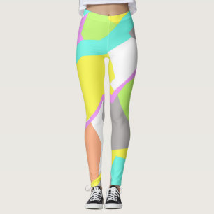 Pastel Colours Positive Vibes Abstract Leggings