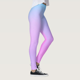 Pastel Colours Positive Vibes Pale Turquoise Pink Leggings