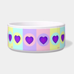 Pastel colours & purple hearts beating