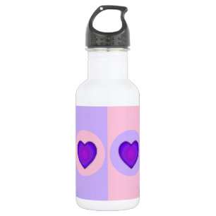 Pastel colours & purple hearts beating 532 ml water bottle