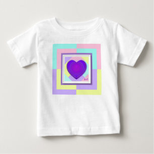 Pastel colours & purple hearts beating baby T-Shirt