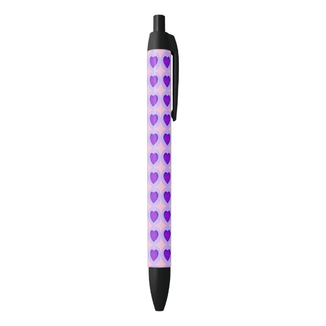 Pastel colours & purple hearts beating black ink pen (Bottom (Vertical))