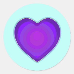 Pastel colours & purple hearts beating classic round sticker