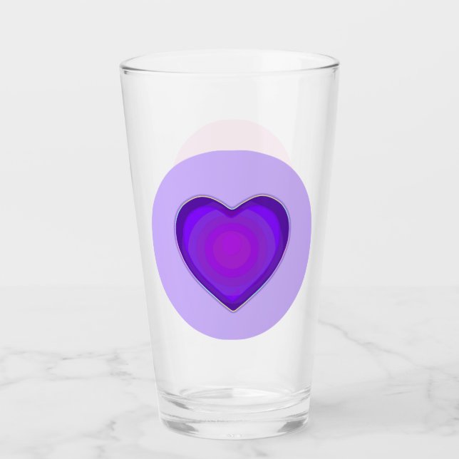Pastel colours & purple hearts beating glass (Front)