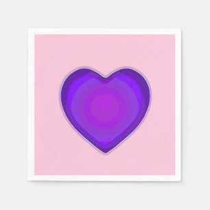 Pastel colours & purple hearts beating napkin