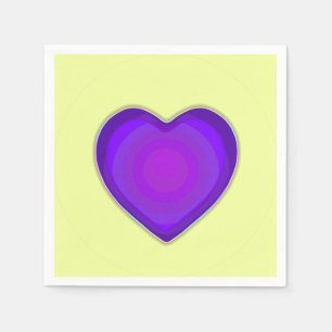 Pastel colours & purple hearts beating napkin