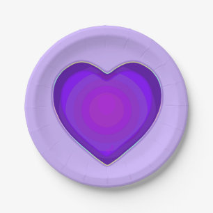 Pastel colours & purple hearts beating paper plate