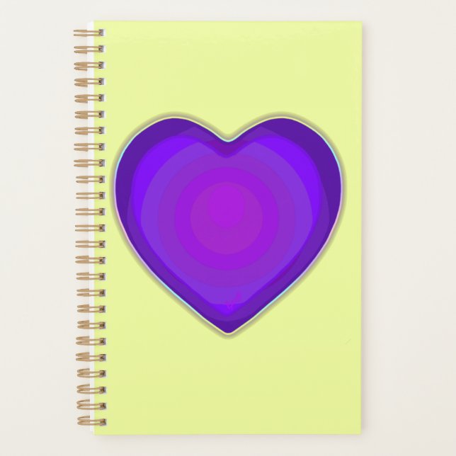 Pastel colours & purple hearts beating planner (Front)
