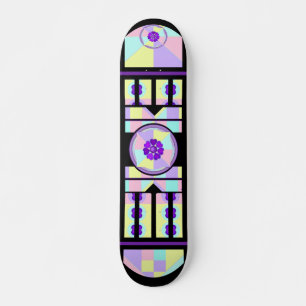 Pastel colours & purple hearts beating skateboard