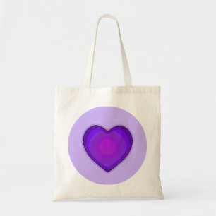 Pastel colours & purple hearts beating tote bag
