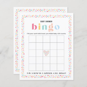 Pastel Colours Rainbow Baby Shower Bingo Game