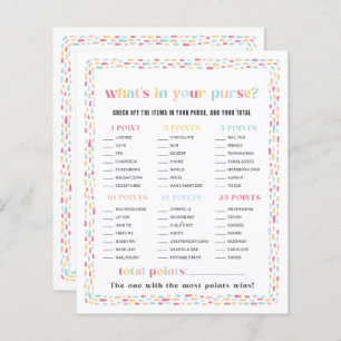 Pastel Colours Rainbow Baby Shower Purse Game