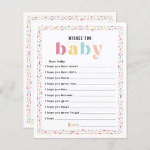 Pastel Colours Rainbow Baby Shower Wishes for Baby