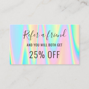 pastel colours referral card