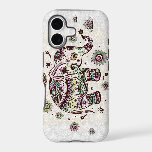 Pastel Colours Retro Flowers & Elephant