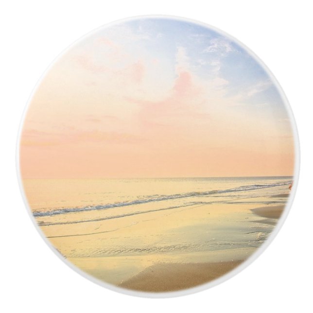 Pastel Colours Sandy Beach Tranquil Knob (Front)