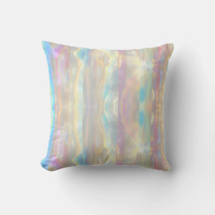 Pastel Colours Shimmering Iridescent Stripes Patte Cushion