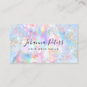 pastel colours simulated glitter business card