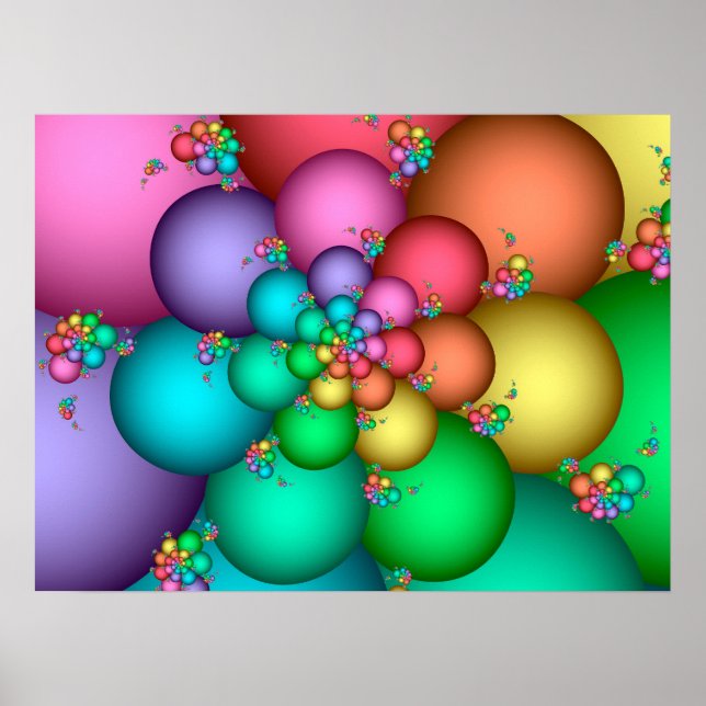 Pastel Colours Spiral Poster (Front)