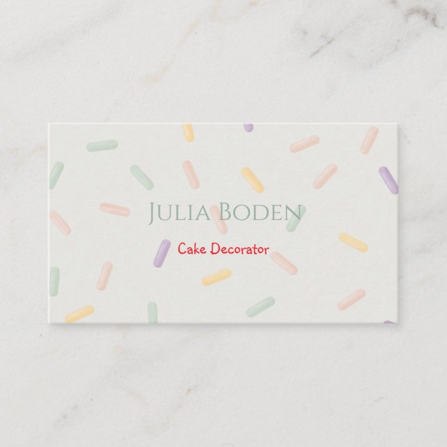 Pastel Colours Sprinkles Business Card (Front)