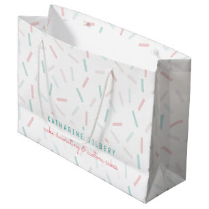 Pastel Colours Sprinkles White Large Gift Bag