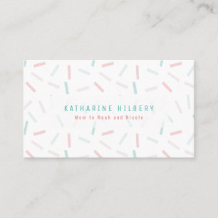 Pastel Colours Sprinkles White Mummy Business Card