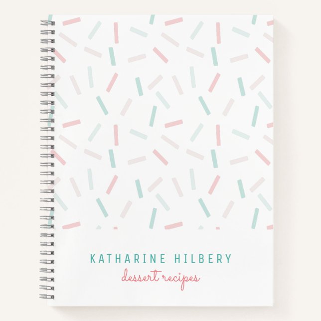 Pastel Colours Sprinkles White Notebook (Front)