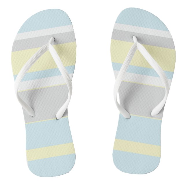 Pastel Colours Stripes Flip Flops (Footbed)