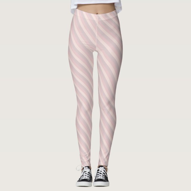 Pastel Colours Template Chic Pink Cream Purple Leggings (Front)