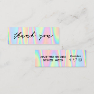 pastel colours thank you mini business card