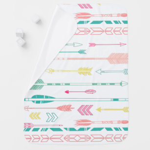 Pastel colours tribal arrow pattern baby blanket