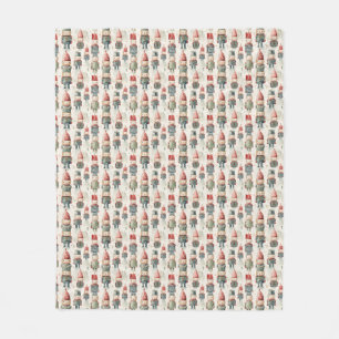 Pastel colours vintage Christmas nutcrackers Fleece Blanket