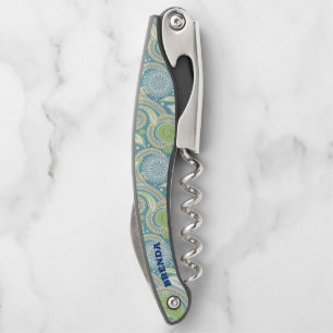 Pastel colours vintage floral paisley pattern corkscrew