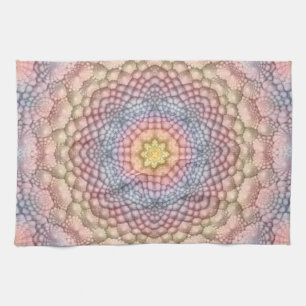 Pastel Colours Vintage Fractal Kaleidoscope Tea Towel
