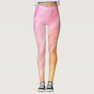 Pastel colours watercolor painted leggings