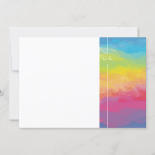 Pastel colours watercolor rainbow  invitation