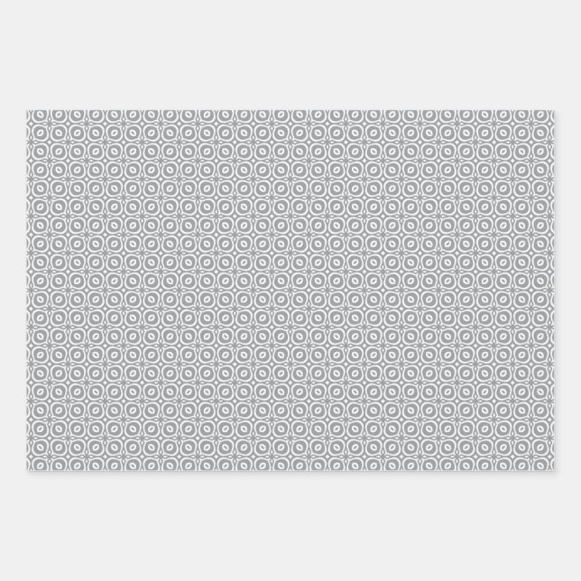 Pastel combination of Retro Gray, Mint, Geometric Wrapping Paper Sheet (Front)