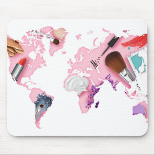 Pastel Comestics World Map Mouse Mat