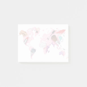 Pastel Comestics World Map Post-it Notes