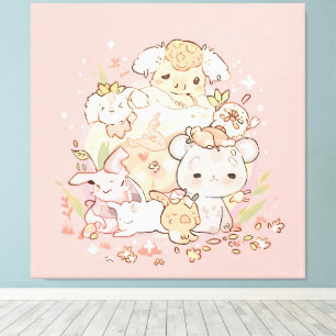 Pastel Companions in Bloom Canvas Print