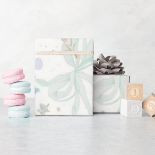 Pastel Confetti Baby Shower Pattern   Soft Pink Bl Wrapping Paper