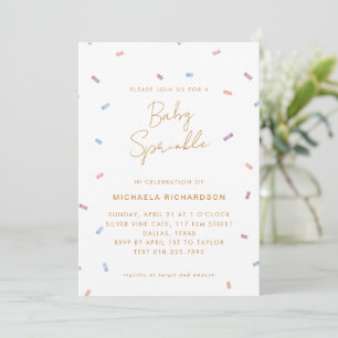 PASTEL CONFETTI BABY SPRINKLE MODERN MINIMAL   INVITATION