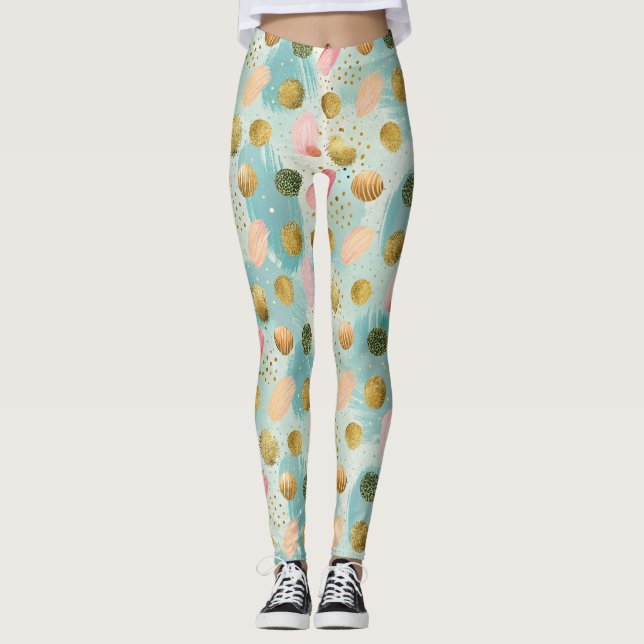 Pastel Confetti Glitter Abstract Pattern (2) Leggings (Front)