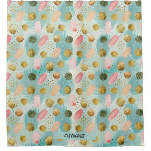 Pastel Confetti Glitter Abstract Pattern (2) Shower Curtain