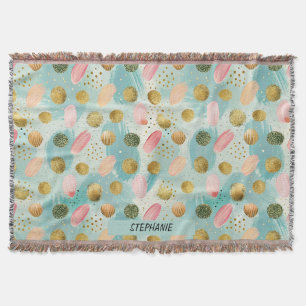 Pastel Confetti Glitter Abstract Pattern (2) Throw Blanket