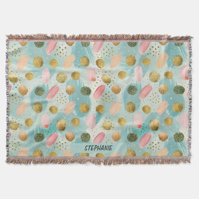 Pastel Confetti Glitter Abstract Pattern (2) Throw Blanket (Front)