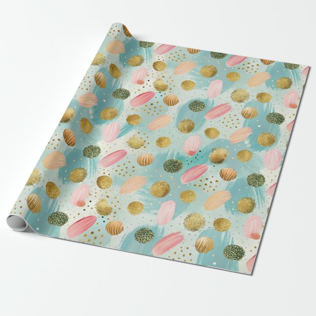 Pastel Confetti Glitter Abstract Pattern (2) Wrapping Paper (Unrolled)