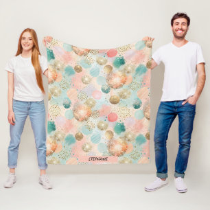 Pastel Confetti Glitter Abstract Pattern Fleece Blanket